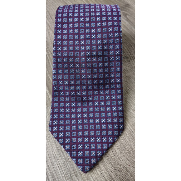 Brooks Brothers Other - Brooks Brothers 346 100% Silk Neck Woven Square Floral Purple Blue Silver USA